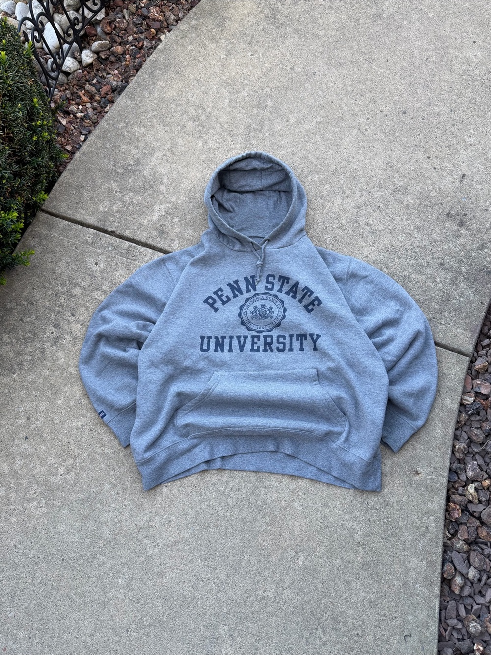 Jansport Penn State University Spell Out Hoodie Sweatshirt Gray Blue Unisex 2XL